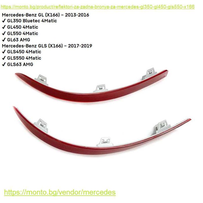 Рефлектори за Задна Броня за Mercedes GL и GLS X164, X166 monto.bg