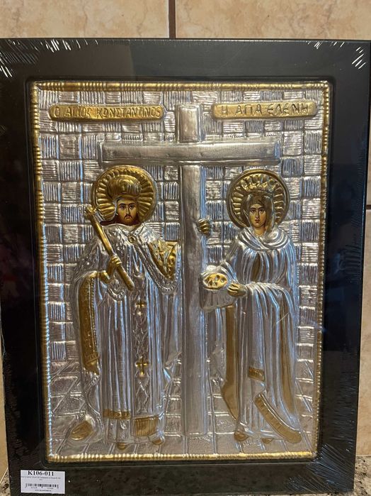 icoana arginatata icoana veche sfinti constatin si elena icoana  30x40