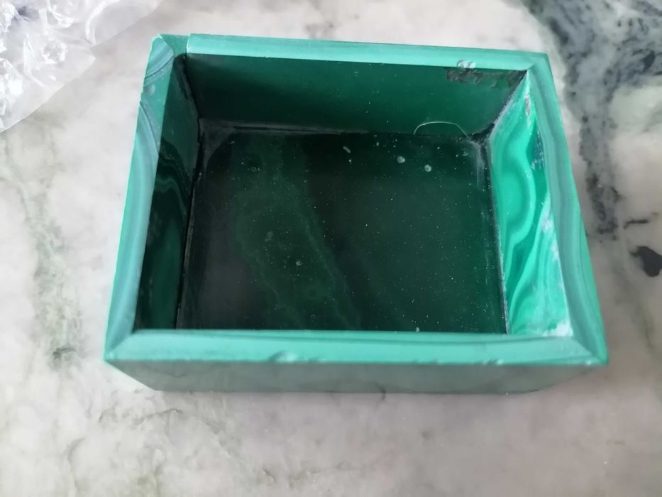 Cutiuta malachit natural pentru bijuterii