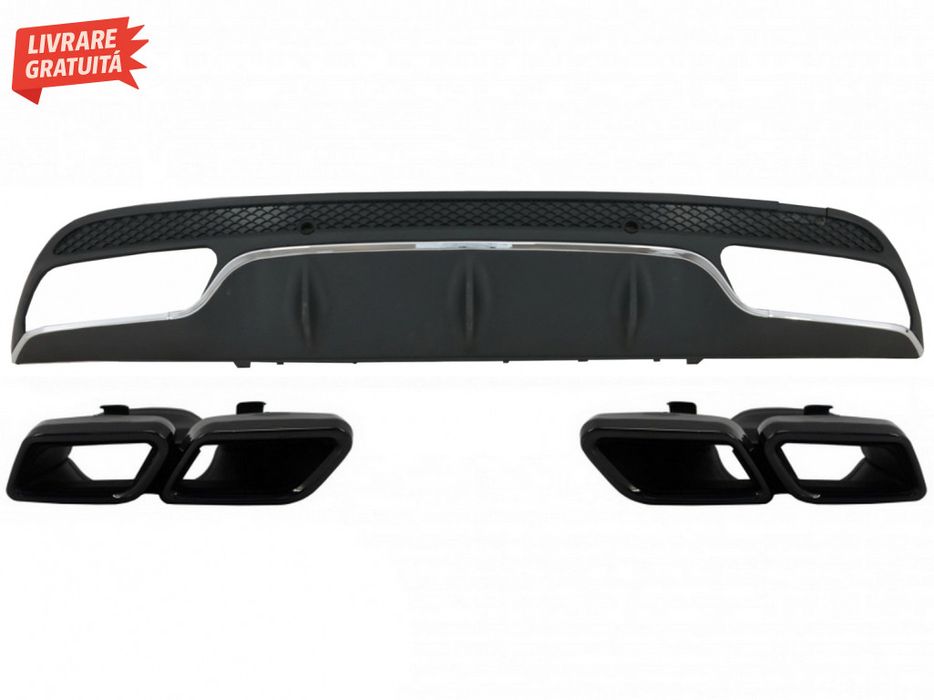 Difuzor Bara Spate cu Ornamente tobe Negre Mercedes C-Class W205 S205