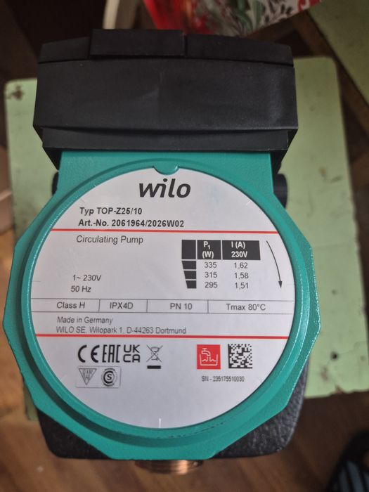 Pompa wilo de 1,1/2