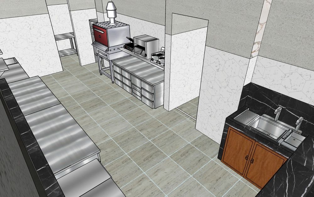 Расстановка кухни 3д