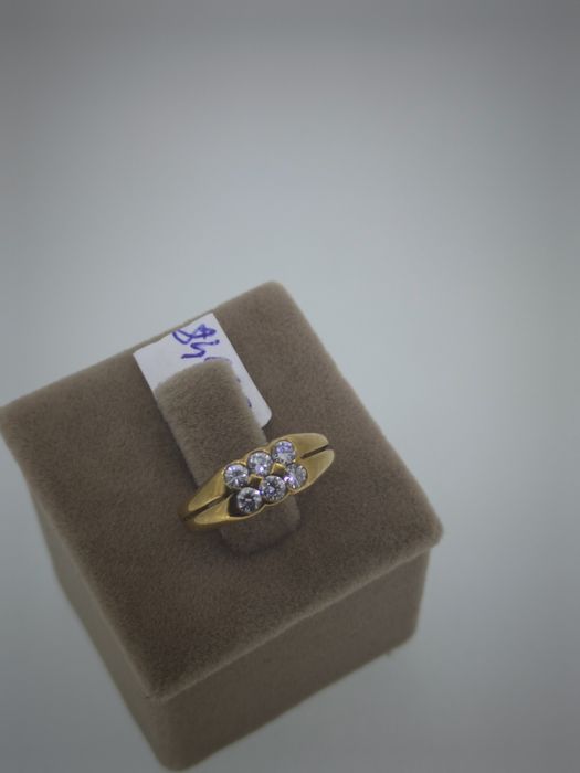 Inel aur 18k 3.5gr cu diamante naturale (r)