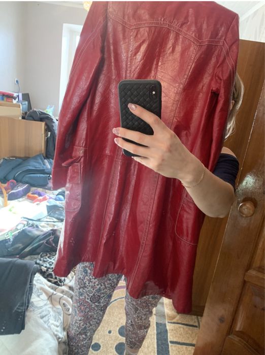 Плащ сюртук кожа