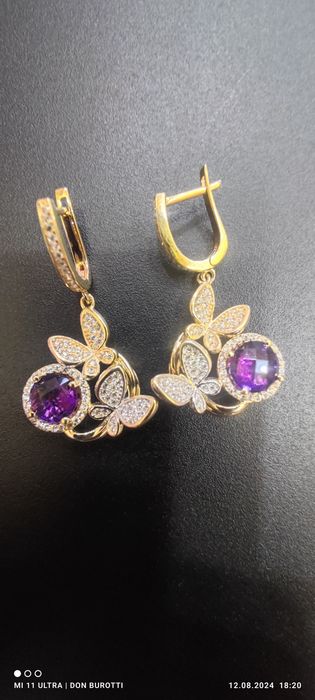 Эксклюзивные золотые женские серёжки