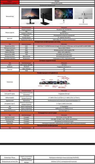Моноблок VideoHub MF238H