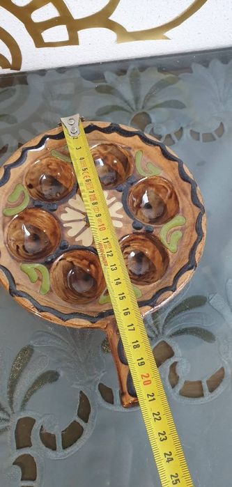 Tavă ceramică glazurată franceză, pentru cuptor