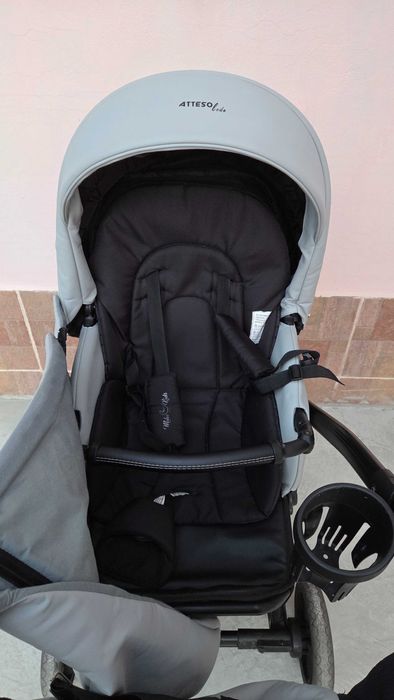 Бебешка количка Milu kids Atteso Ledo, 3 в 1, еко кожа