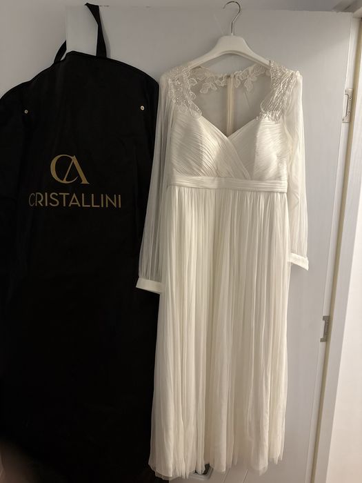 Rochie cununie Cristallini midi ivory