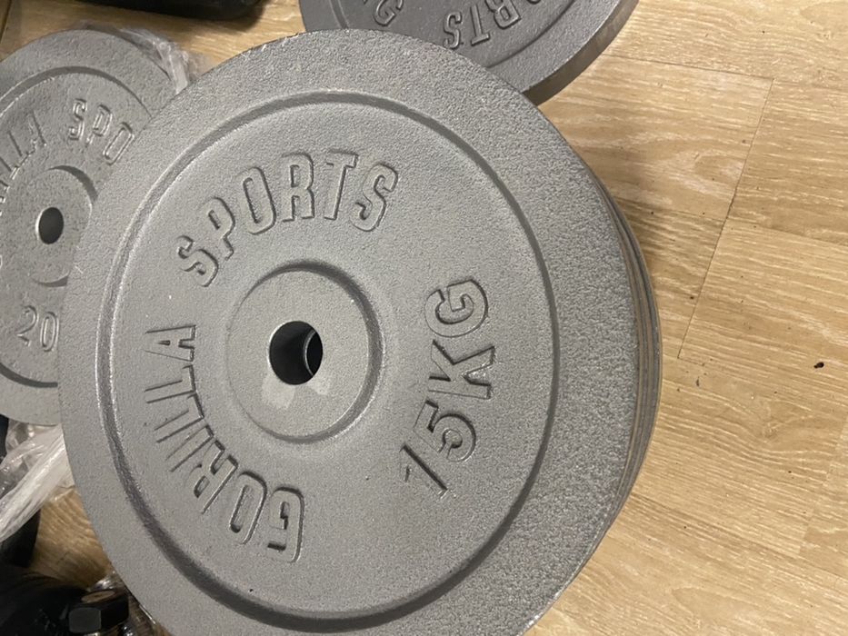 Discuri haltera gantere noi 15 kg noi metal pret Promo 180 ron buc.