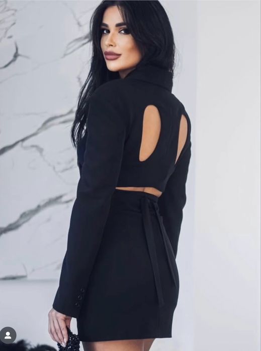 Черен комплект сако и пола Ezzaro