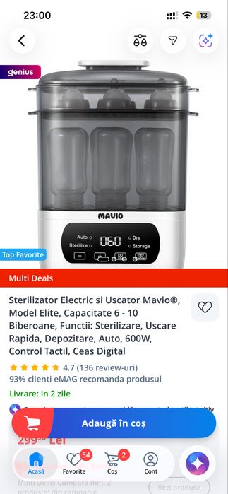 Sterilizator cu uscare biberoane