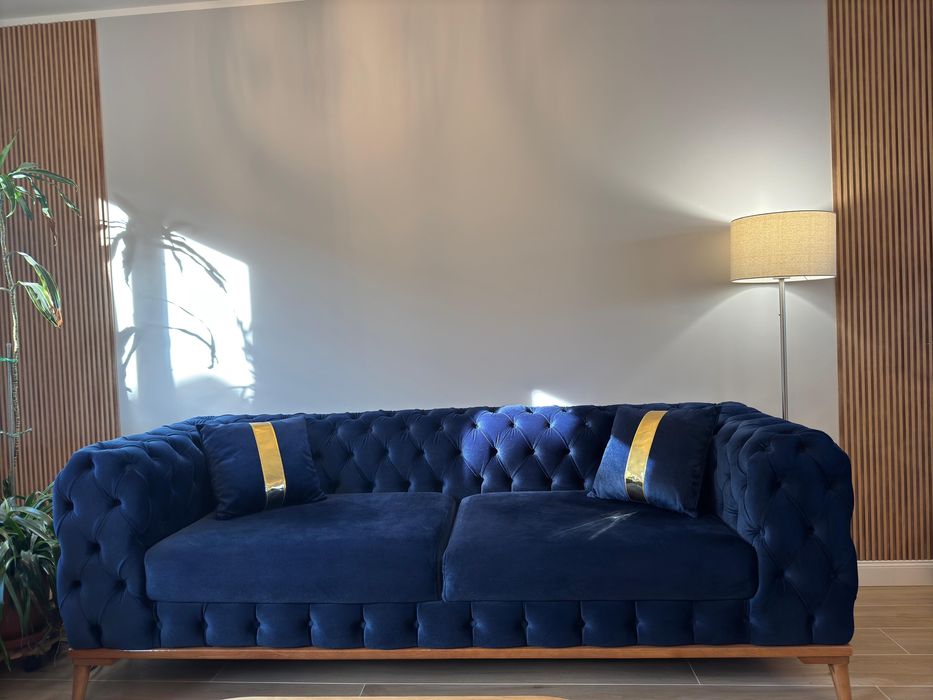Canapele Chesterfield 2 buc + 1 Fotoiliu
