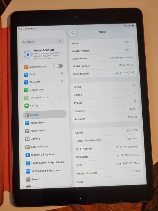 tableta apple ipad 8 a2429