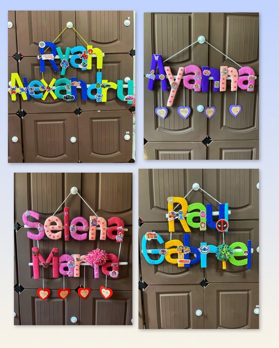 Nume personalizate colorate pentru camera copiilor