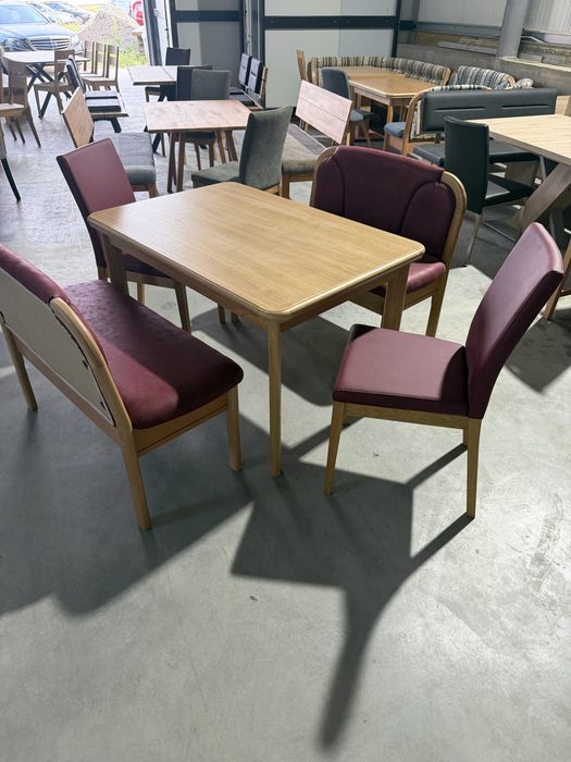 Set masa extensibila 2 banci 2 scaune