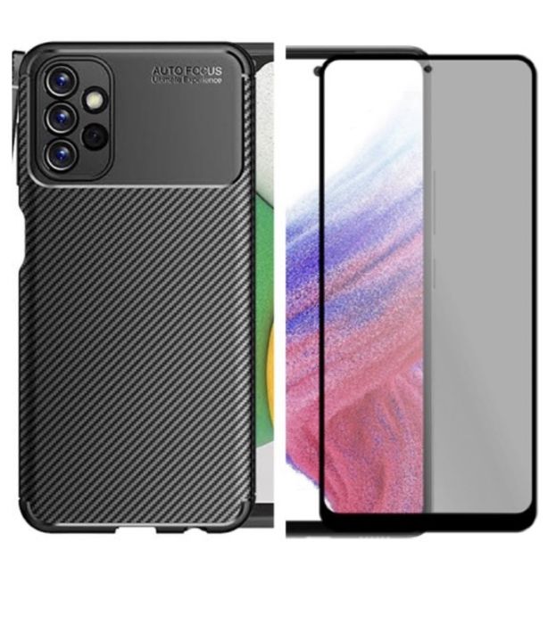 Samsung A23/A25/A33/A34/A35/A36 Husa TPU Carbon + Folie Sticla Front