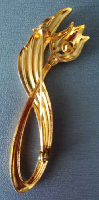 Брошка цвете за ревер или шал с цирконий