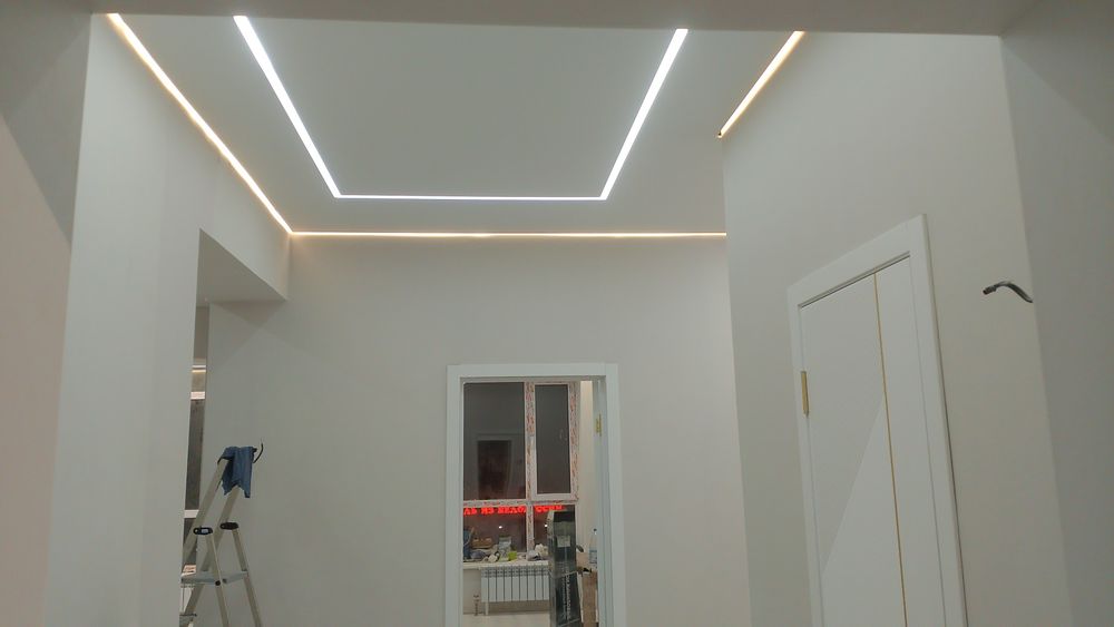 Поклейка обоев.Левкас под обои. Галтели. .