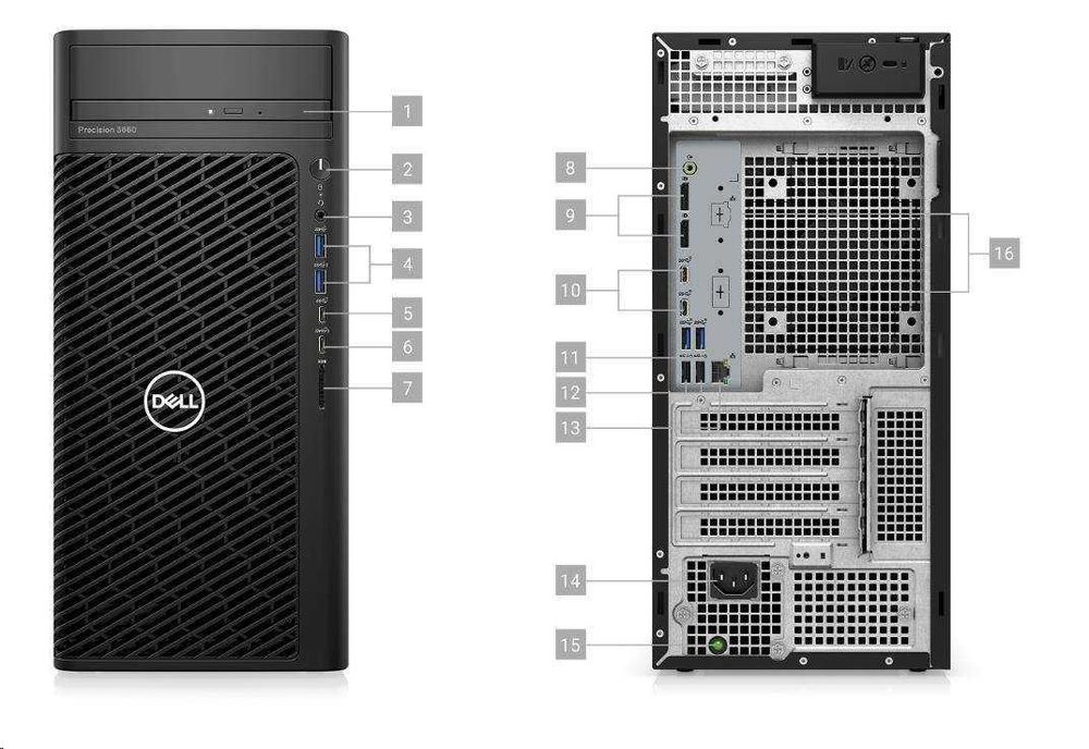 Dell Precision 3660 i7-13700 Gen13 32GB DDR5 512GB-1TB NVMe Windows 11 Pro Workstation Business garantie 3 ani