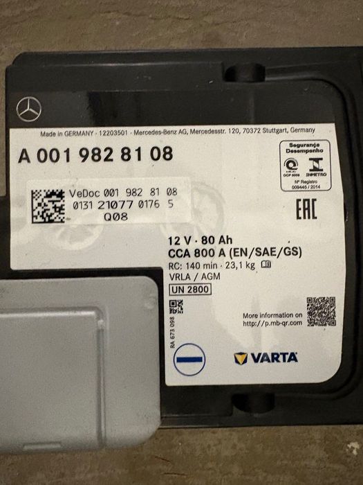 Акумулатор 80 Ah 800 А оригинален Мерцедес