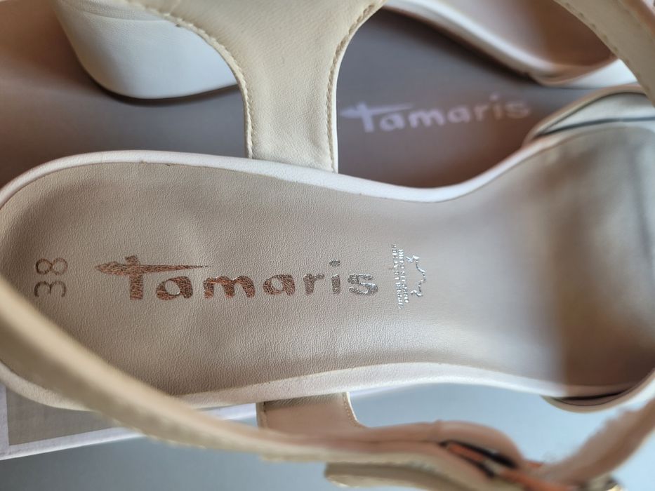 Sandale albe piele naturala-38 noi