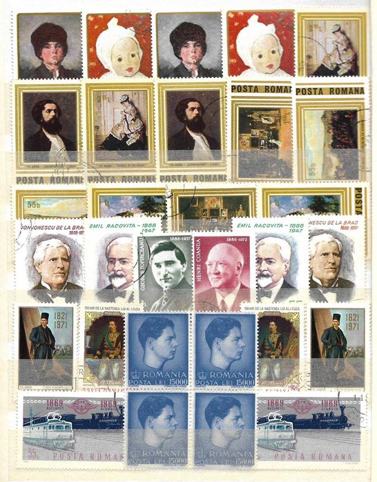 Super clasor plin cu timbre 4 file = 8 pagini