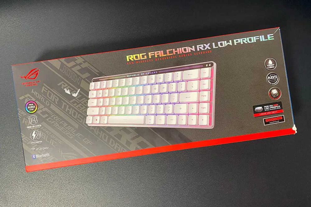 Tastatura Gaming Wireless mecanica ASUS ROG Falchion RX Low Profile 90MP03EC-BKUA10 Bluetooth, RGB, alba garantie noua Sigilata