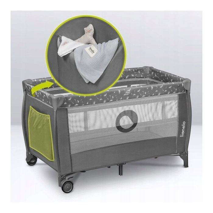 Patut pliabil Lionelo Stefi PLUS 2 in 1. 120x60, 0-36 luni / 15kg
