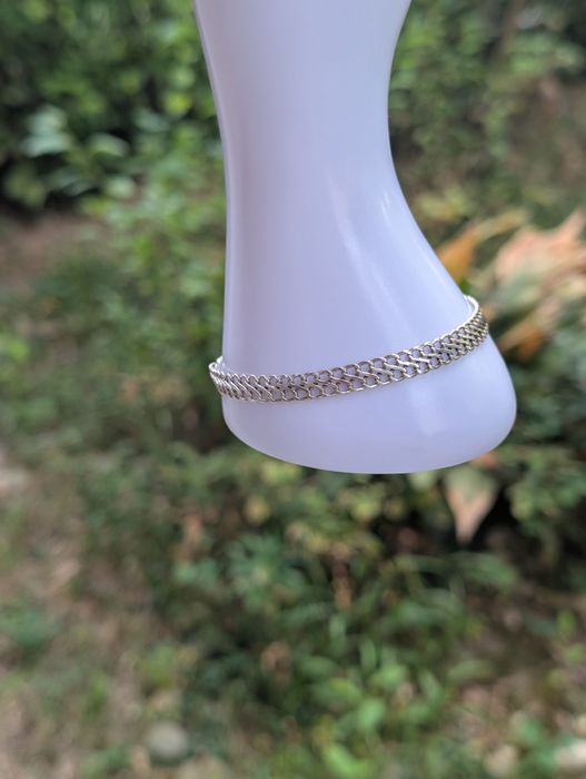 Veche bratara din argint de 925 cu zale in stil figaro