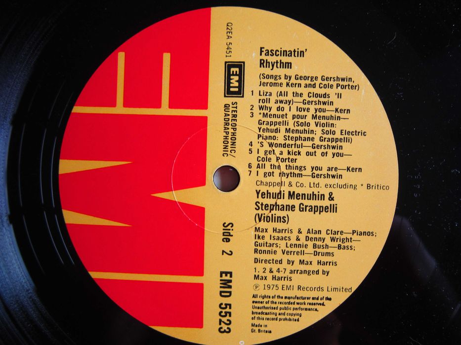 vinil rar jazz Yehudi Menuhin &Steph.Grappelli Fascinatin' Rhythm 1975