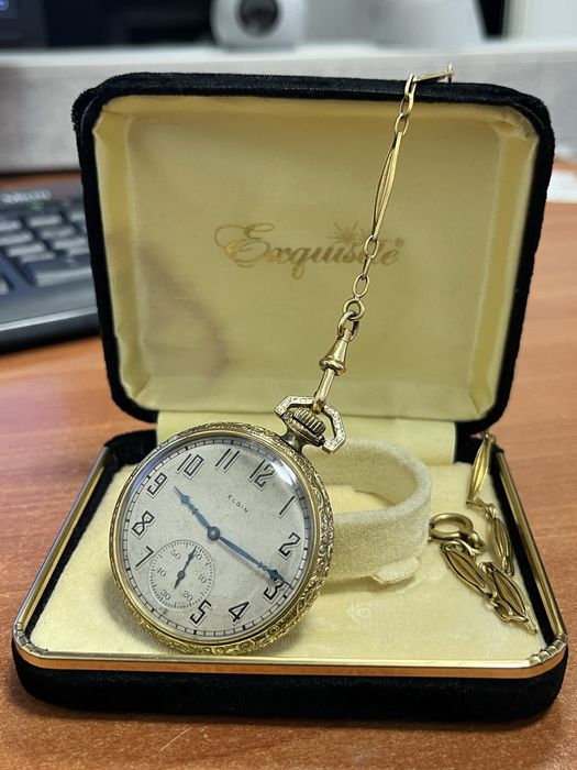 Ceas de buzunar mecanic Elgin gold filled (Omega,Tissot)