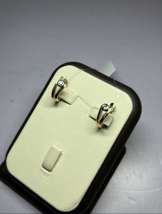 Серьги золото 585 с бриллиантами