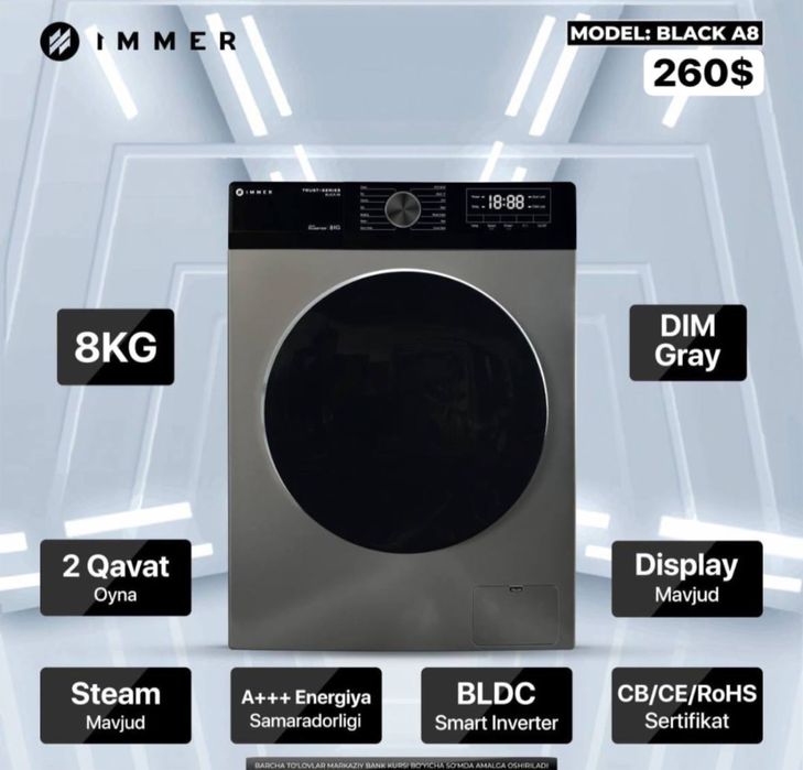 Кирйувадиган мошина 8 килолик