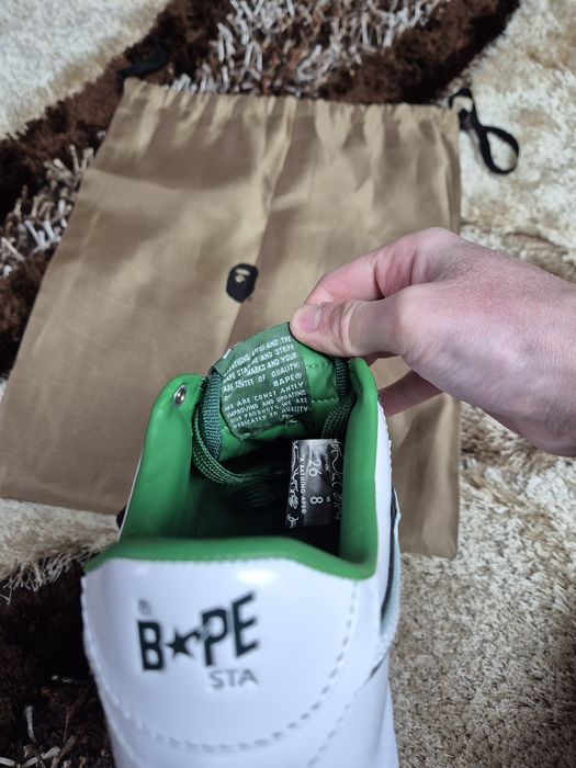 A Bathing Ape Bape Sta Low - White/Green - Mărimea 41 - Noi / Piele Lă