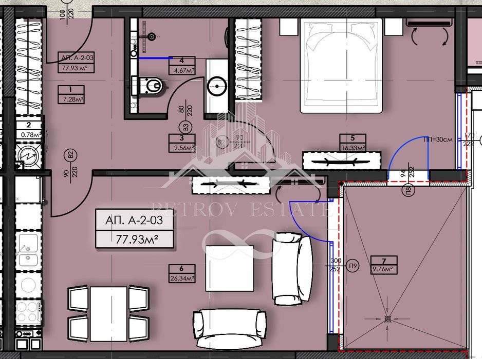 2-стаен в Пазарджик, област-гр.Велинград площ 89 цена 89400