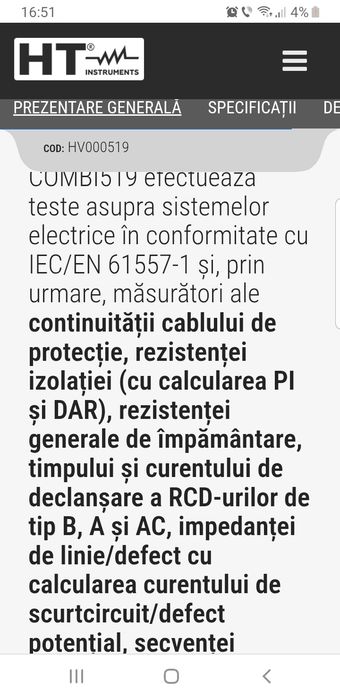 Tester multifuncțional avansat HT Combi 519