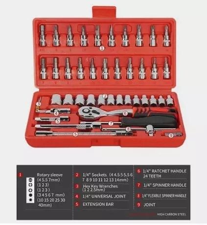 46 qismli asboblar uchun Kluch