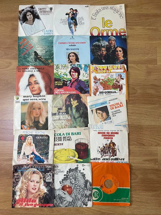 Colectie Discuri Vinil Muzica Italia Anii 70 Stare Foarte Buna