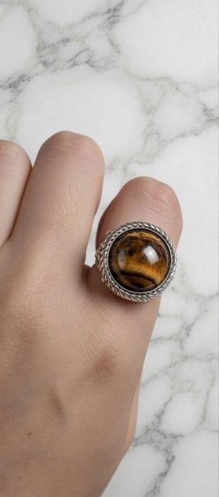 Тигровый глаз серебро перстень кольцо