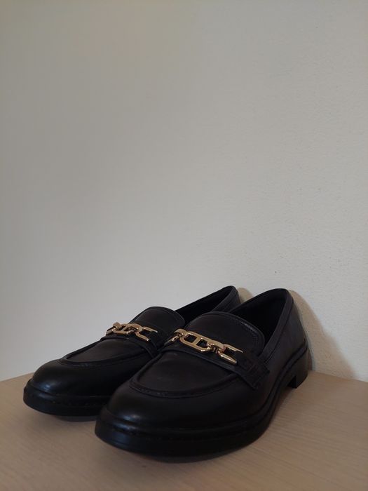 Mocasini Dama Piele Naturala Negri Loafers Eleganti Marimea 39