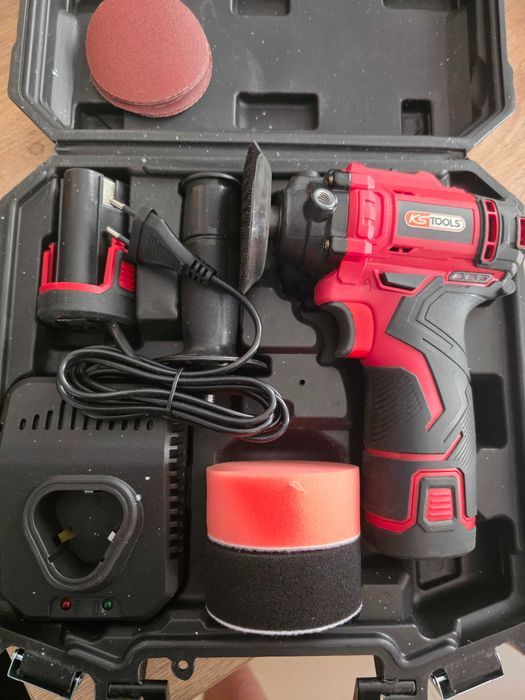 KS Tools 515.4760F Mașină de lustruit cu baterie 12V cu accesorii