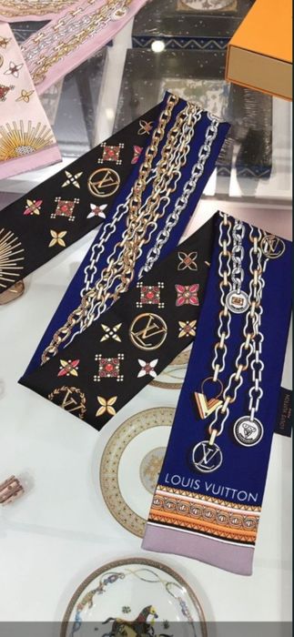 Eșarfă Louis Vuitton, Gucci, model 2026, 100% mătase, 120x8cm
