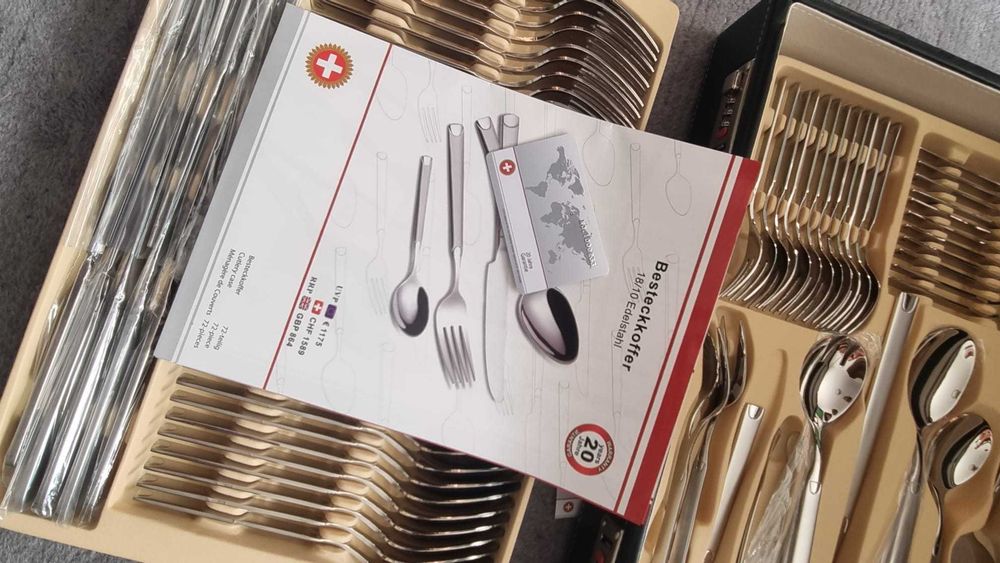 Set inox tacâmuri si cuțite Besteckkoffer 20 ani garanție