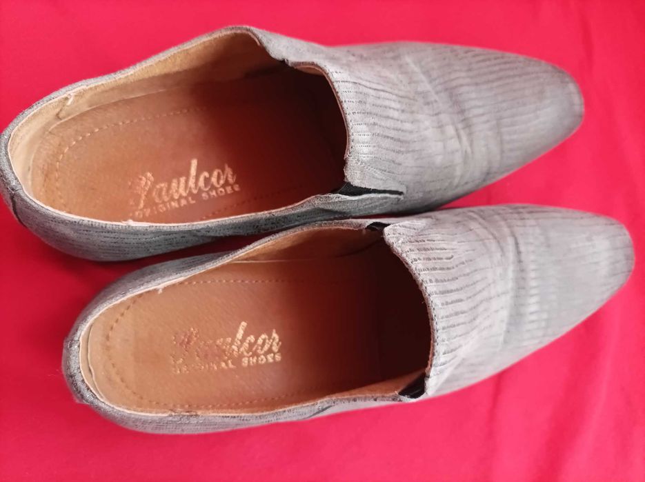 Pantofi piele gri bărbați