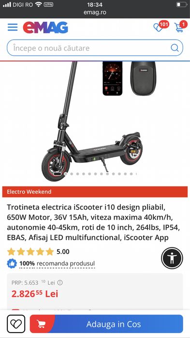 Trotineta electrica iScooter i10 noua