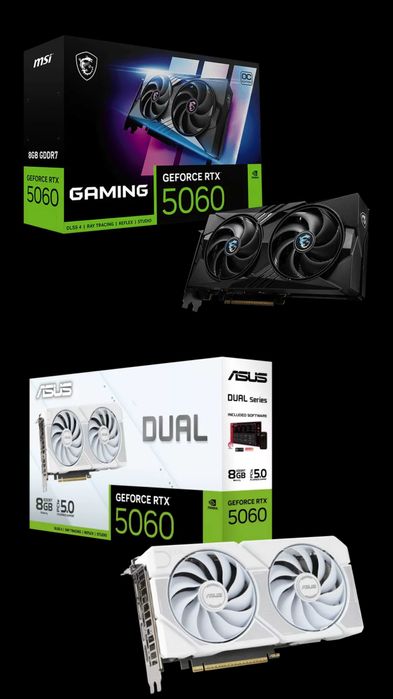 Видеокарта RTX 5060 / 5060 Ti 8GB — MSI, ASUS, PNY — Новые