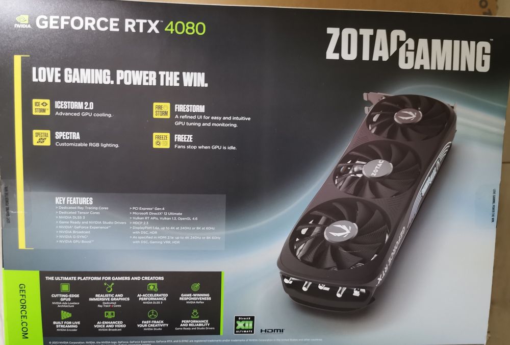 Placa video top gaming Zotac RTX 4080 16 GB NOUA SIGILATA
