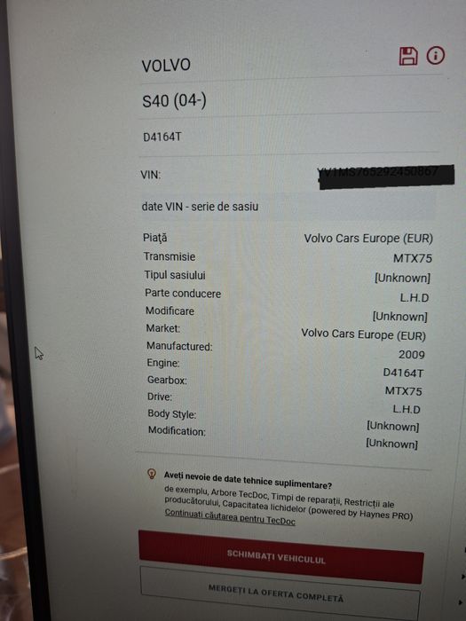 Dezmembrez Volvo S40 2009