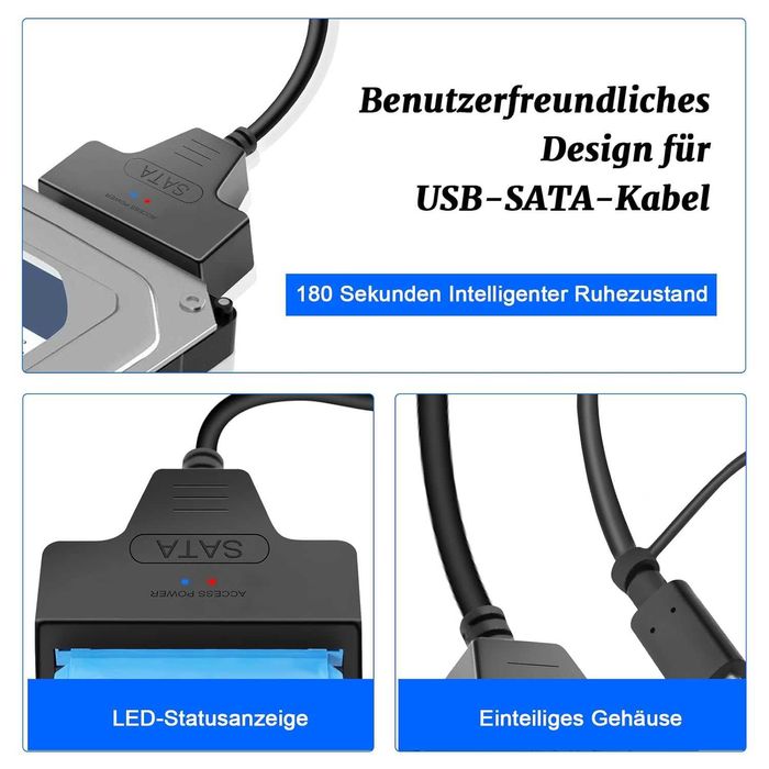 Wowfast SATA към USB адаптер за 2.5/3.5 HDD SSD с захранване